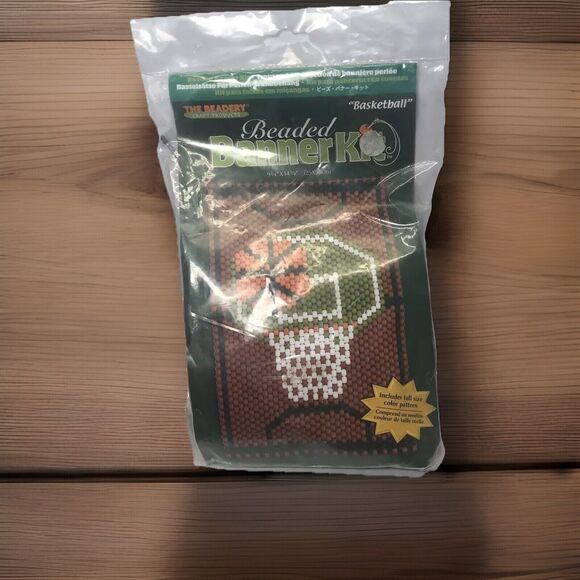 The Beadery Basketball Beaded Banner Kit 9.75x14.75 Craft Project #5391 NIP - Picture 1 of 6